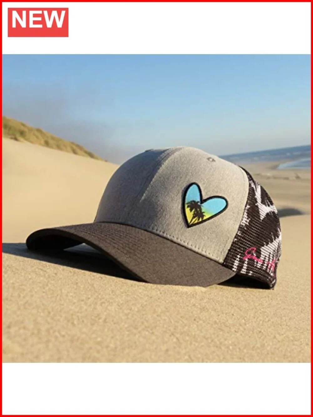 Floral Trucker Baseball Cap - Breathable Cotton Snapback with Love Heart Logo